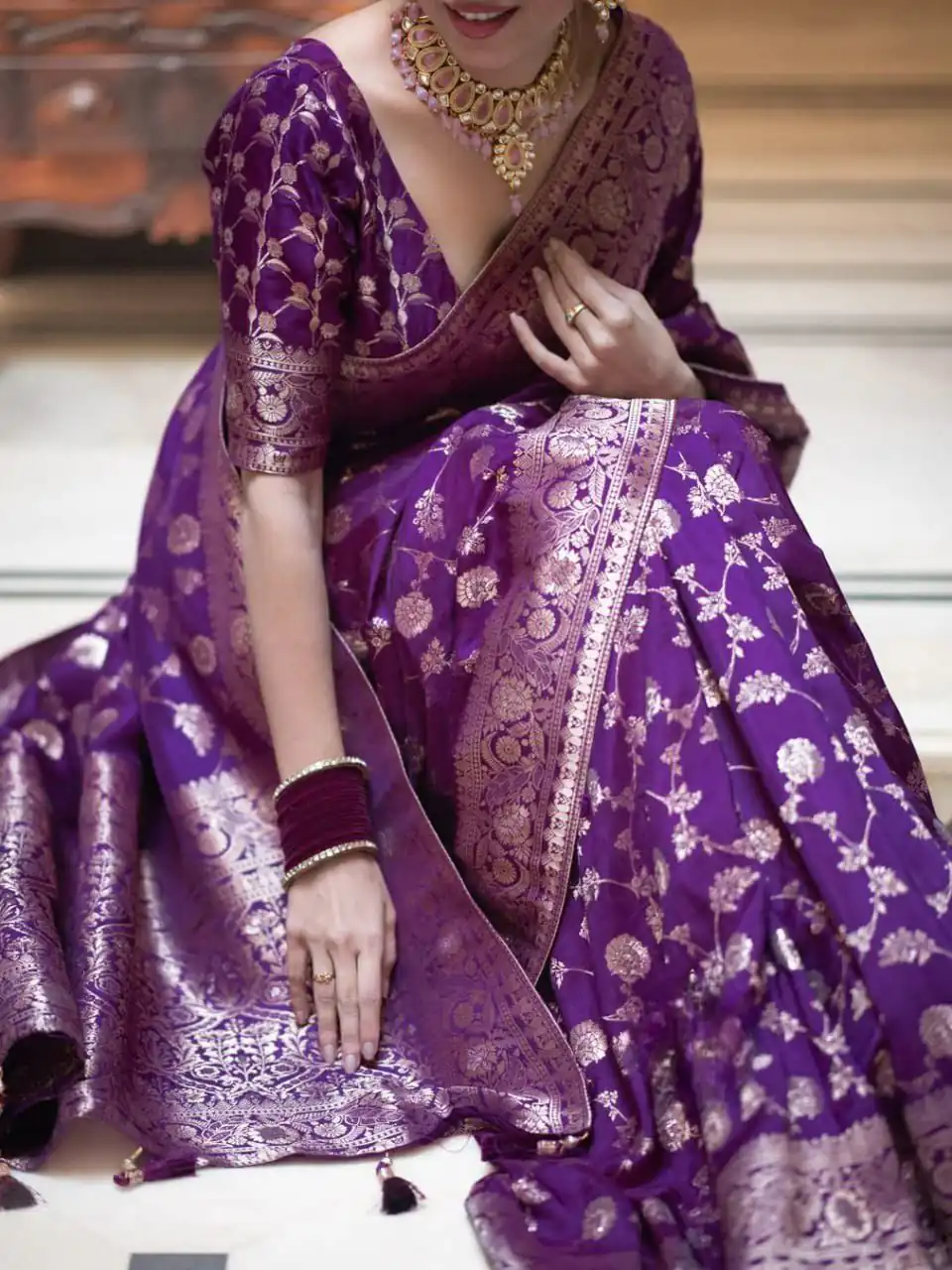KPR 208 Purple in Color Soft Lichi Silk Designer Work Saree . Available at ₹1399 only. Delivery 4-6 Working Days. Shop now. | Sarees, Bollywood Sarees, Creative Sarees, Designer Sarees, Embroidered Sarees, Ethnic Saree, Modern Digital sarees, Party Wear Sarees