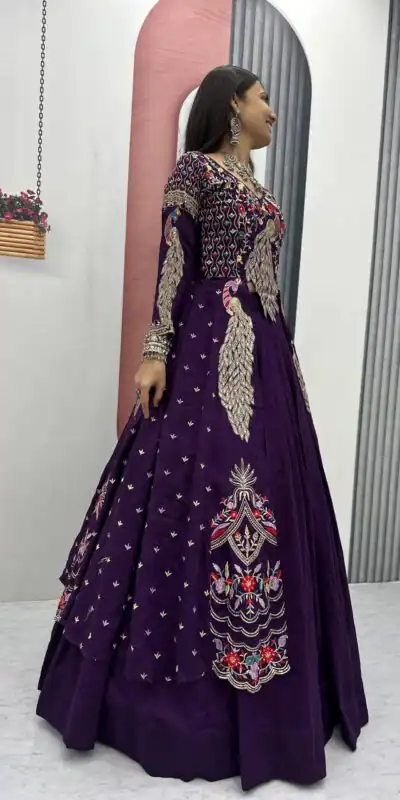 PC 528 Purple Color Vichitra Sequence Work Lehenga Choli Designer Work. Grab it for ₹2649. Delivery 4-6 Working Days. Shop now. | Lehenga, Bollywood Lehenga, Creative Lehenga, Designer Lehenga, Embroidered Lehenga, Party Wear Lehenga