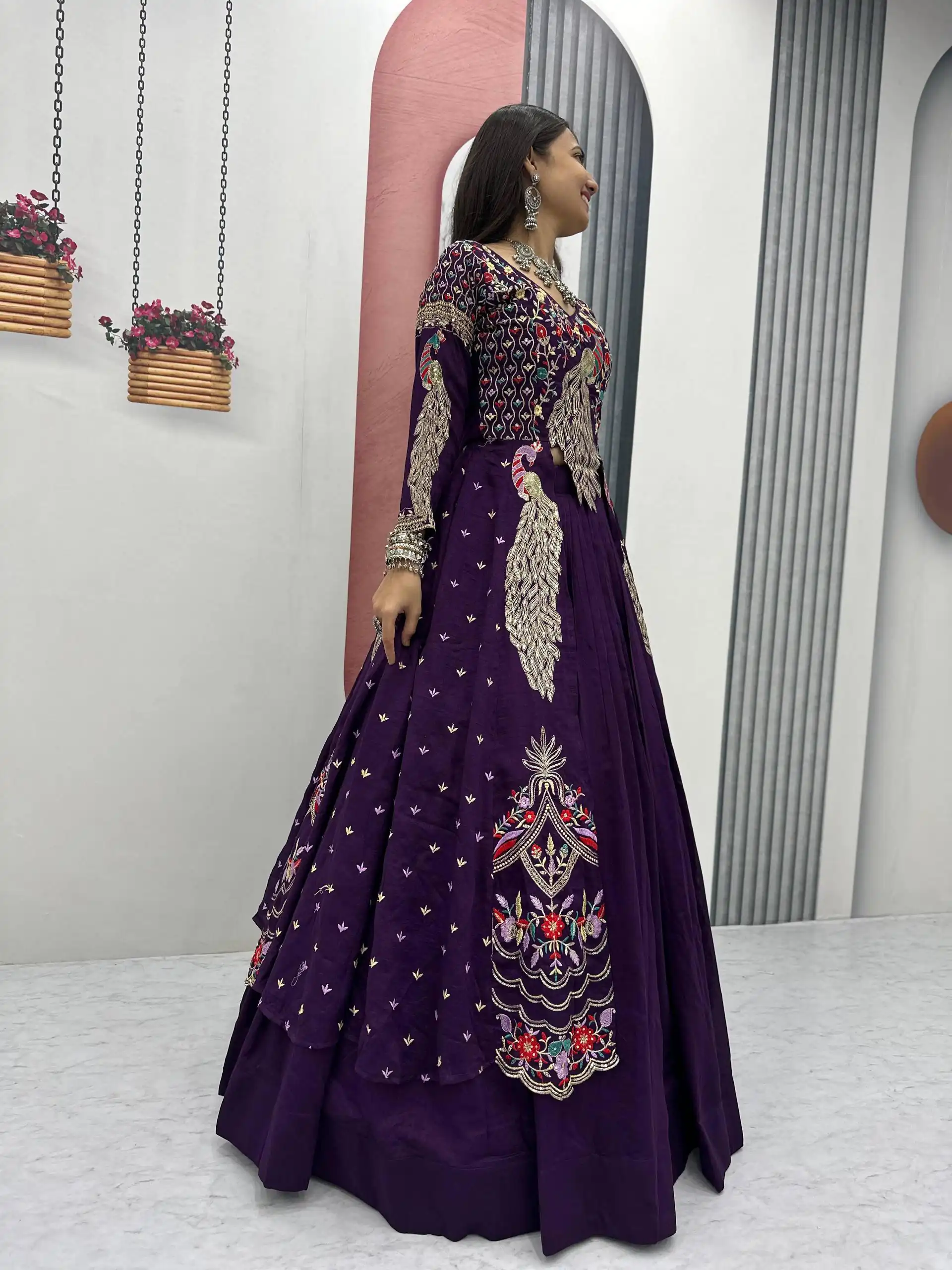 PC 528 Purple Color Vichitra Sequence Work Lehenga Choli Designer Work. Grab it for ₹2649. Delivery 4-6 Working Days. Shop now. | Lehenga, Bollywood Lehenga, Creative Lehenga, Designer Lehenga, Embroidered Lehenga, Party Wear Lehenga