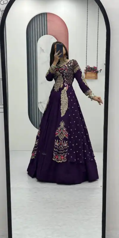 PC 528 Purple Color Vichitra Sequence Work Lehenga Choli Designer Work. Grab it for ₹2649. Delivery 4-6 Working Days. Shop now. | Lehenga, Bollywood Lehenga, Creative Lehenga, Designer Lehenga, Embroidered Lehenga, Party Wear Lehenga