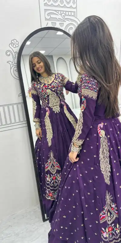 PC 528 Purple Color Vichitra Sequence Work Lehenga Choli Designer Work. Grab it for ₹2649. Delivery 4-6 Working Days. Shop now. | Lehenga, Bollywood Lehenga, Creative Lehenga, Designer Lehenga, Embroidered Lehenga, Party Wear Lehenga
