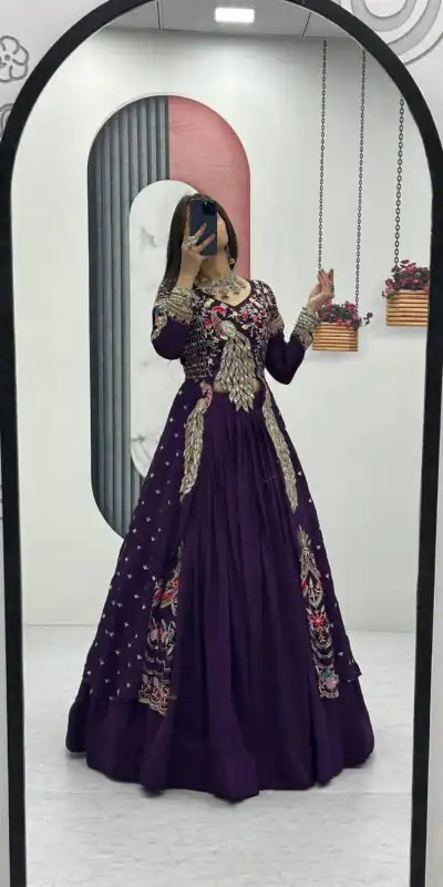 PC 528 Purple Color Vichitra Sequence Work Lehenga Choli Designer Work. Grab it for ₹2649. Delivery 4-6 Working Days. Shop now. | Lehenga, Bollywood Lehenga, Creative Lehenga, Designer Lehenga, Embroidered Lehenga, Party Wear Lehenga