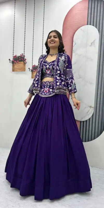 PC 559 Purple Vichitra Silk Lehenga Choli. Perfect for Wedding, Party, Eid, Temple Visit, Mehendi – Affordable Price ₹3149. Delivery 4-6 Working Day | Lehenga, Bollywood Lehenga, Creative Lehenga, Designer Lehenga, Embroidered Lehenga, Party Wear Lehenga