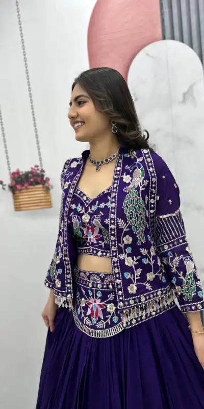 PC 559 Purple Vichitra Silk Lehenga Choli. Perfect for Wedding, Party, Eid, Temple Visit, Mehendi – Affordable Price ₹3149. Delivery 4-6 Working Day | Lehenga, Bollywood Lehenga, Creative Lehenga, Designer Lehenga, Embroidered Lehenga, Party Wear Lehenga