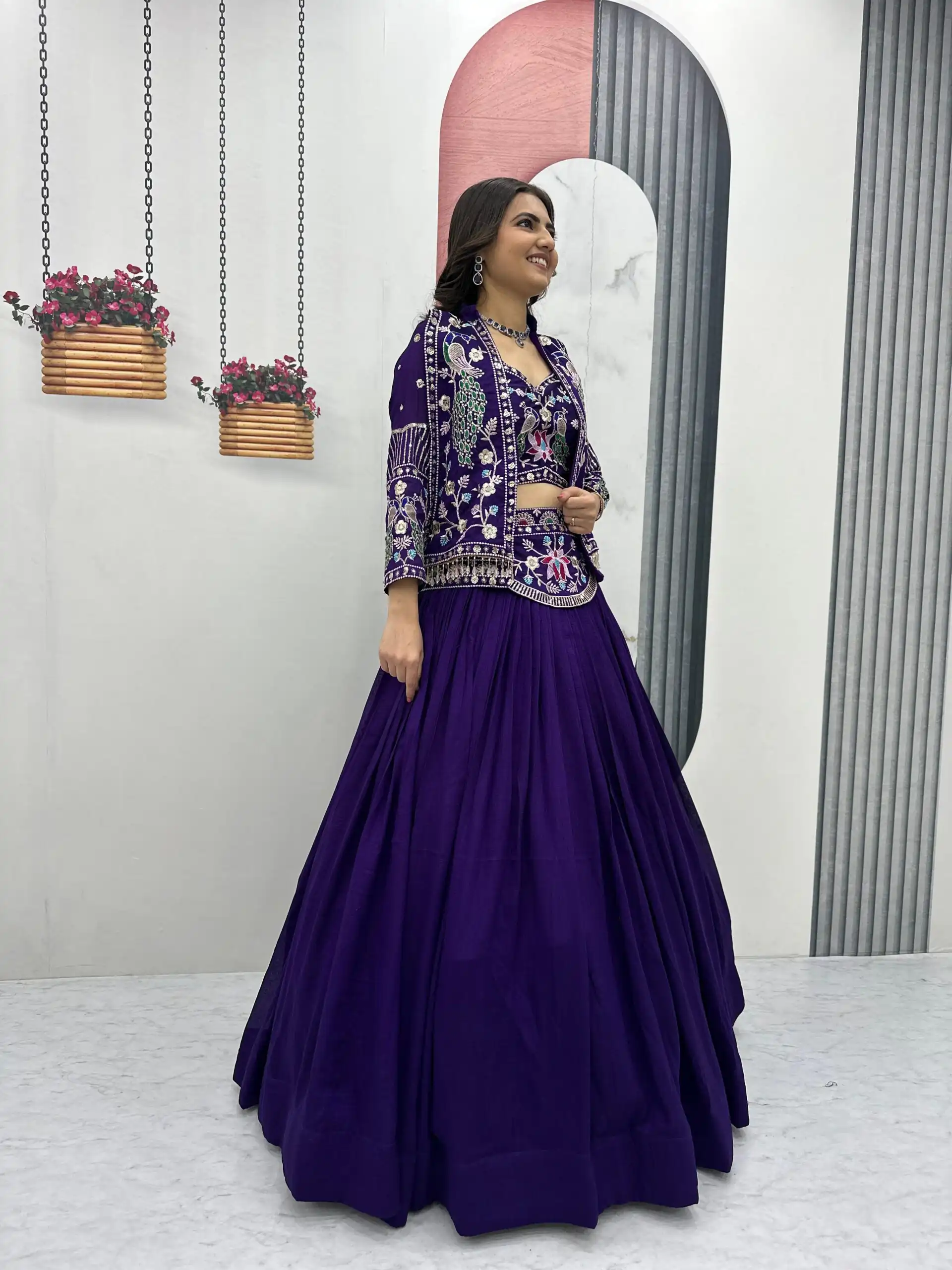 PC 559 Purple Vichitra Silk Lehenga Choli. Perfect for Wedding, Party, Eid, Temple Visit, Mehendi – Affordable Price ₹3149. Delivery 4-6 Working Day | Lehenga, Bollywood Lehenga, Creative Lehenga, Designer Lehenga, Embroidered Lehenga, Party Wear Lehenga