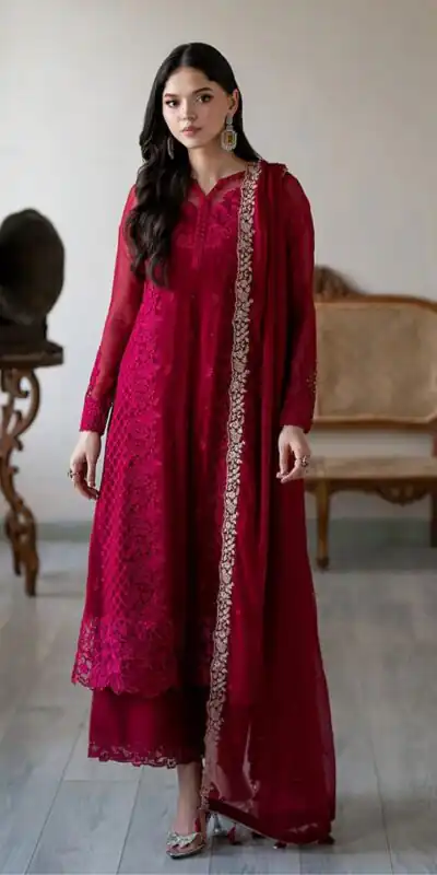 NSR 866 Rani Pink Faux Georgette Salwar Suit Perfect for Wedding, Party, Cultural Events, Housewarming, Ganesh Chaturthi – . Now at just ₹2149. De | Jump Suits, Salwar suit, Casual Suits, Creative suits, Designer Suits, Palazzo Suits, Party Wear Suits, Patiala Suits, Straight Suits