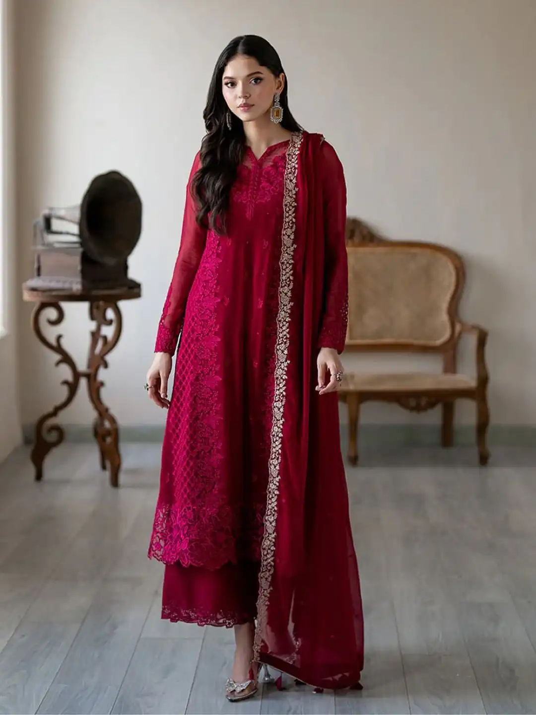 NSR 866 Rani Pink Faux Georgette Salwar Suit Perfect for Wedding, Party, Cultural Events, Housewarming, Ganesh Chaturthi – . Now at just ₹2149. De | Jump Suits, Salwar suit, Casual Suits, Creative suits, Designer Suits, Palazzo Suits, Party Wear Suits, Patiala Suits, Straight Suits