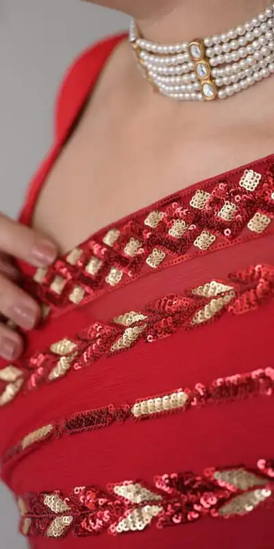 JR 635 Red Color Georgette Saree with Lace Work & Embroidery Work. Exclusive Offer ₹1949. Delivery 4-6 Working Days. Shop now. | Sarees, Bollywood Sarees, Creative Sarees, Designer Sarees, Embroidered Sarees, Ethnic Saree, Modern Digital sarees, Party Wear Sarees