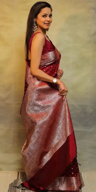 KPR 218 Red in Soft Lichi Silk Lace Border & Lace Work Saree . Exclusive Offer ₹1349. Delivery 4-6 Working Days. Shop now. | Sarees, Bollywood Sarees, Creative Sarees, Designer Sarees, Embroidered Sarees, Ethnic Saree, Modern Digital sarees, Party Wear Sarees