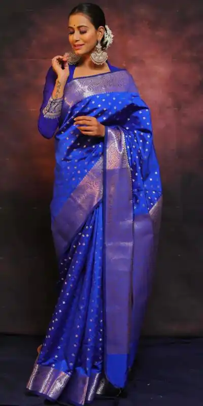 KPR 218 Royal Blue in Soft Lichi Silk Lace Border & Lace Work Saree . Exclusive Offer ₹1349. Delivery 4-6 Working Days. Shop now. | Sarees, Bollywood Sarees, Creative Sarees, Designer Sarees, Embroidered Sarees, Ethnic Saree, Modern Digital sarees, Party Wear Sarees