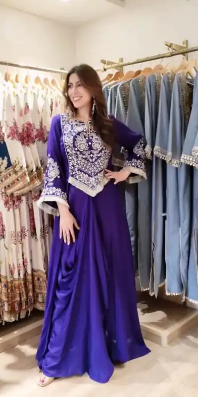 BE 441 Royal Purple Color French Crape Dhoti Suit with Embroidery Work. Get it for ₹1749. Delivery 4-6 Working Days. Shop now. | Jump Suits, Salwar suit, Casual Suits, Creative suits, Designer Suits, Palazzo Suits, Party Wear Suits, Patiala Suits, Straight Suits