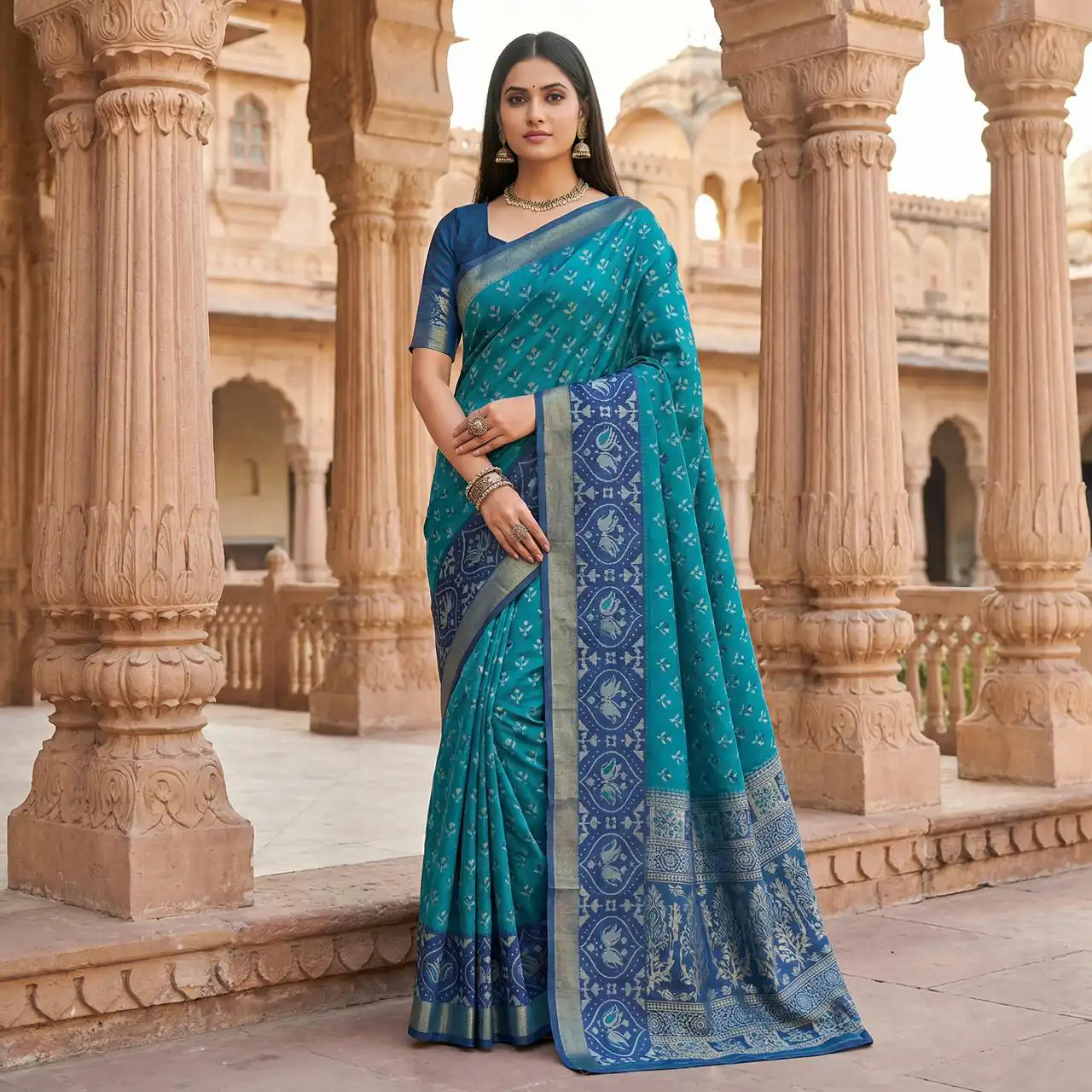 MB 6135 Teal Color Pochampalli Silk Zari Woven Work Saree t. Grab it for ₹2049. Delivery 4-6 Working Days .Online Shop now. | Sarees, Bollywood Sarees, Creative Sarees, Designer Sarees, Embroidered Sarees, Ethnic Saree, Modern Digital sarees, Party Wear Sarees