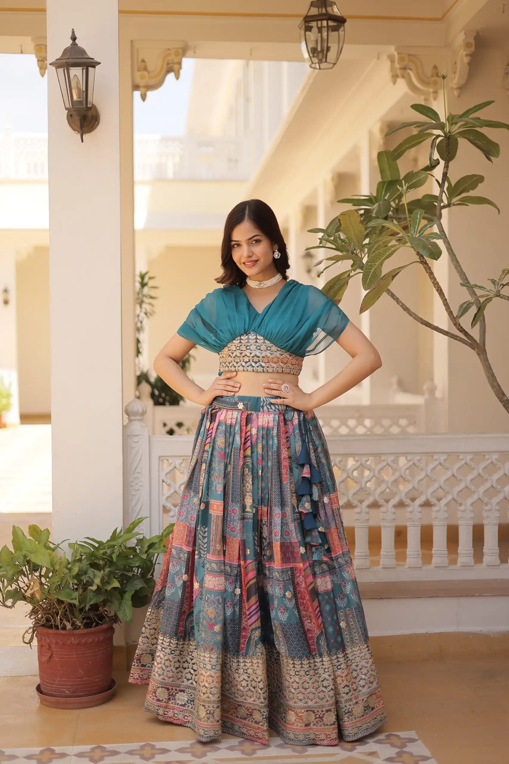 KA 5032 Teal Lehenga Choli Perfect for Wedding, Party, Temple Visit, Anniversary, Haldi – Best Price ₹3149. Delivery 4-6 Working Days. Shop now. | Lehenga, Bollywood Lehenga, Creative Lehenga, Designer Lehenga, Embroidered Lehenga, Party Wear Lehenga