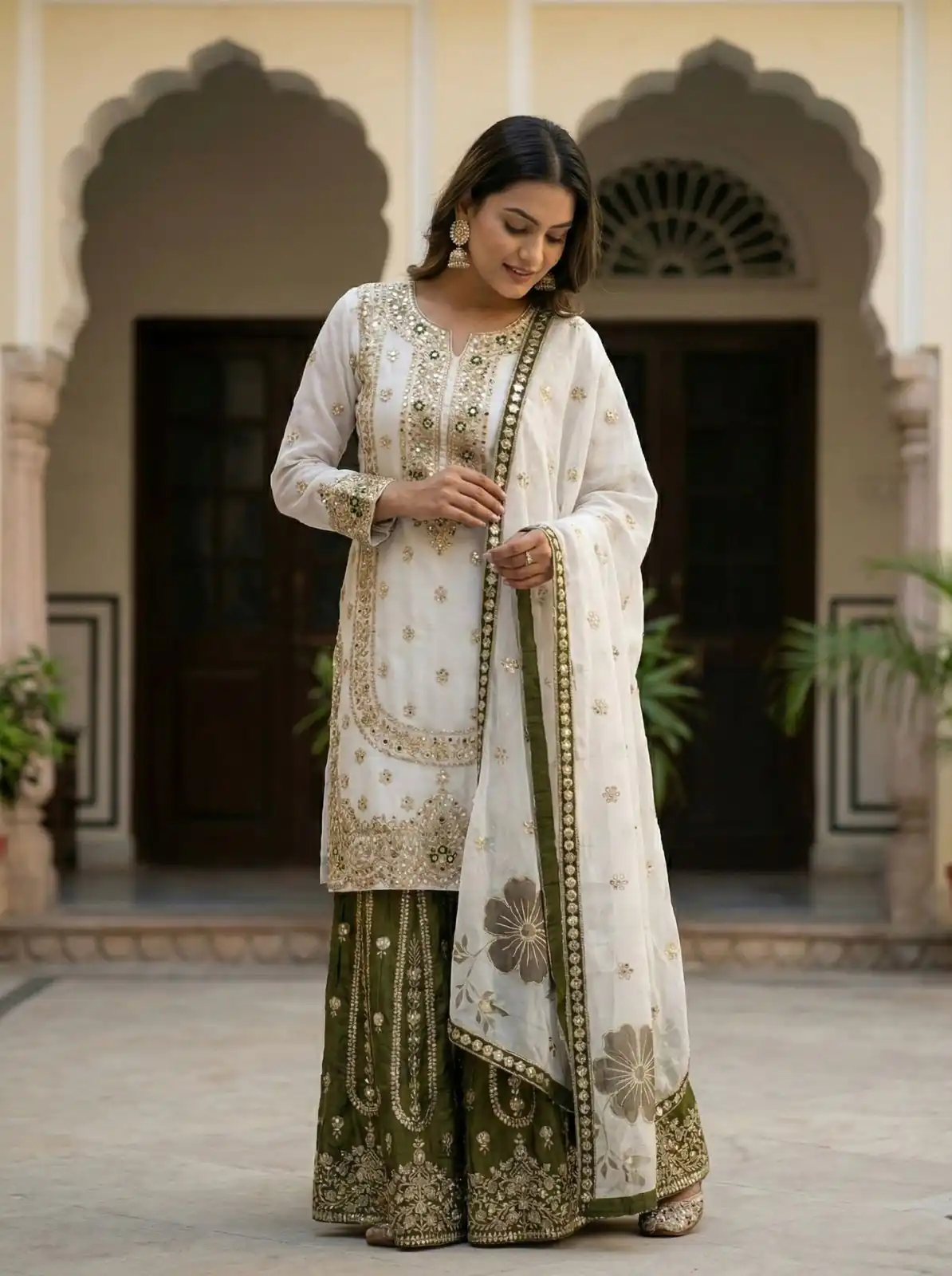 NSR 884 White Organza Silk Salwar Suit with Digital Print & Embroidery Work. Introductory Price ₹2149. Delivery 4-6 Working Days. Shop now. | Jump Suits, Salwar suit, Casual Suits, Creative suits, Designer Suits, Palazzo Suits, Party Wear Suits, Patiala Suits, Straight Suits