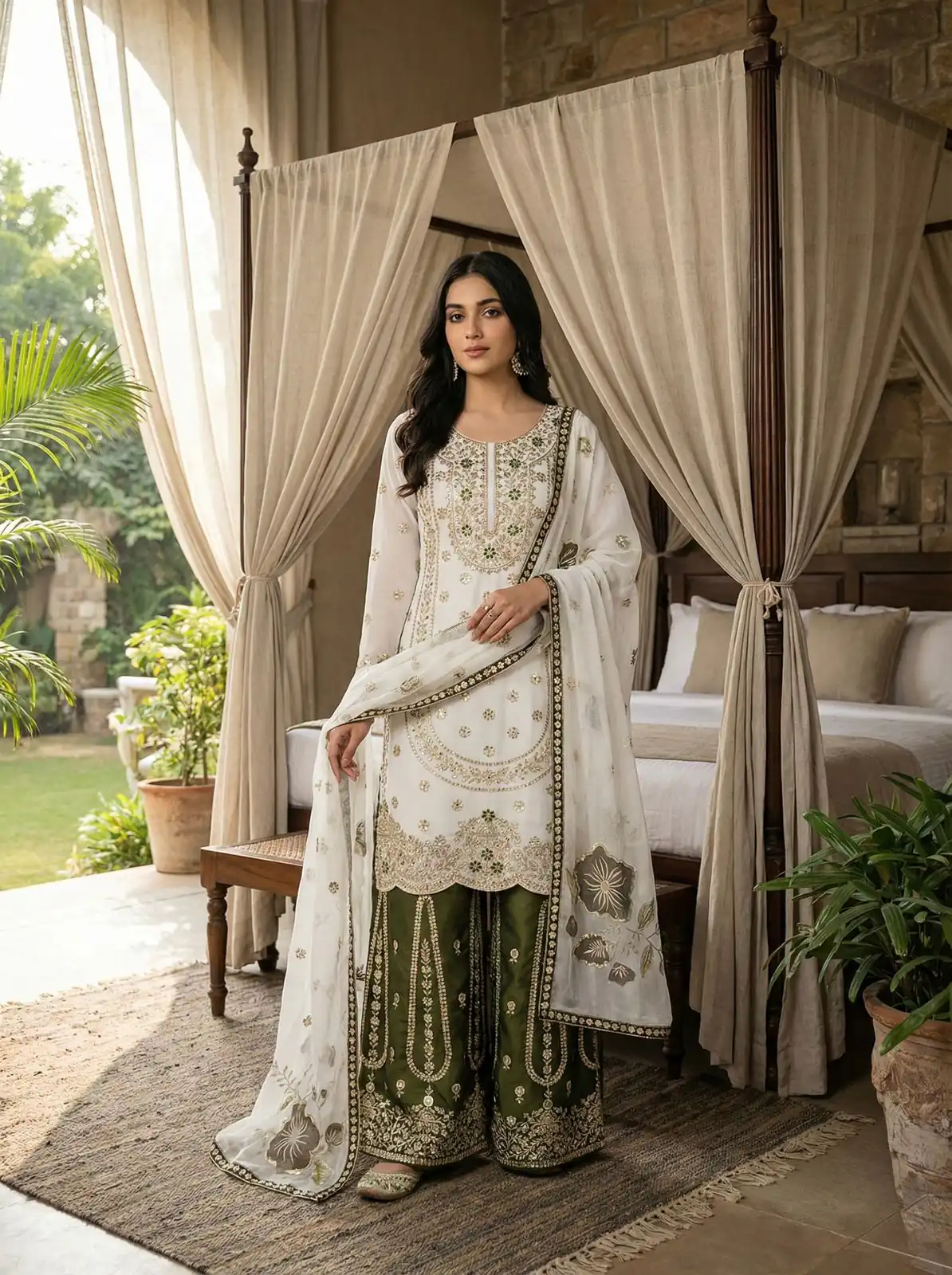 NSR 884 White Organza Silk Salwar Suit with Digital Print & Embroidery Work. Introductory Price ₹2149. Delivery 4-6 Working Days. Shop now. | Jump Suits, Salwar suit, Casual Suits, Creative suits, Designer Suits, Palazzo Suits, Party Wear Suits, Patiala Suits, Straight Suits