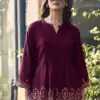 INLI Adaa 7.0 Wine in Rayon Cut Work & Embroidery Work Kurti . Introductory Price ₹1349. Delivery 4-6 Working Days. Shop now. | Kurti, Bollywood Kurti, Creative Kurtis, Designer Kurti, Party Wear Kurti, Selfie Kurti