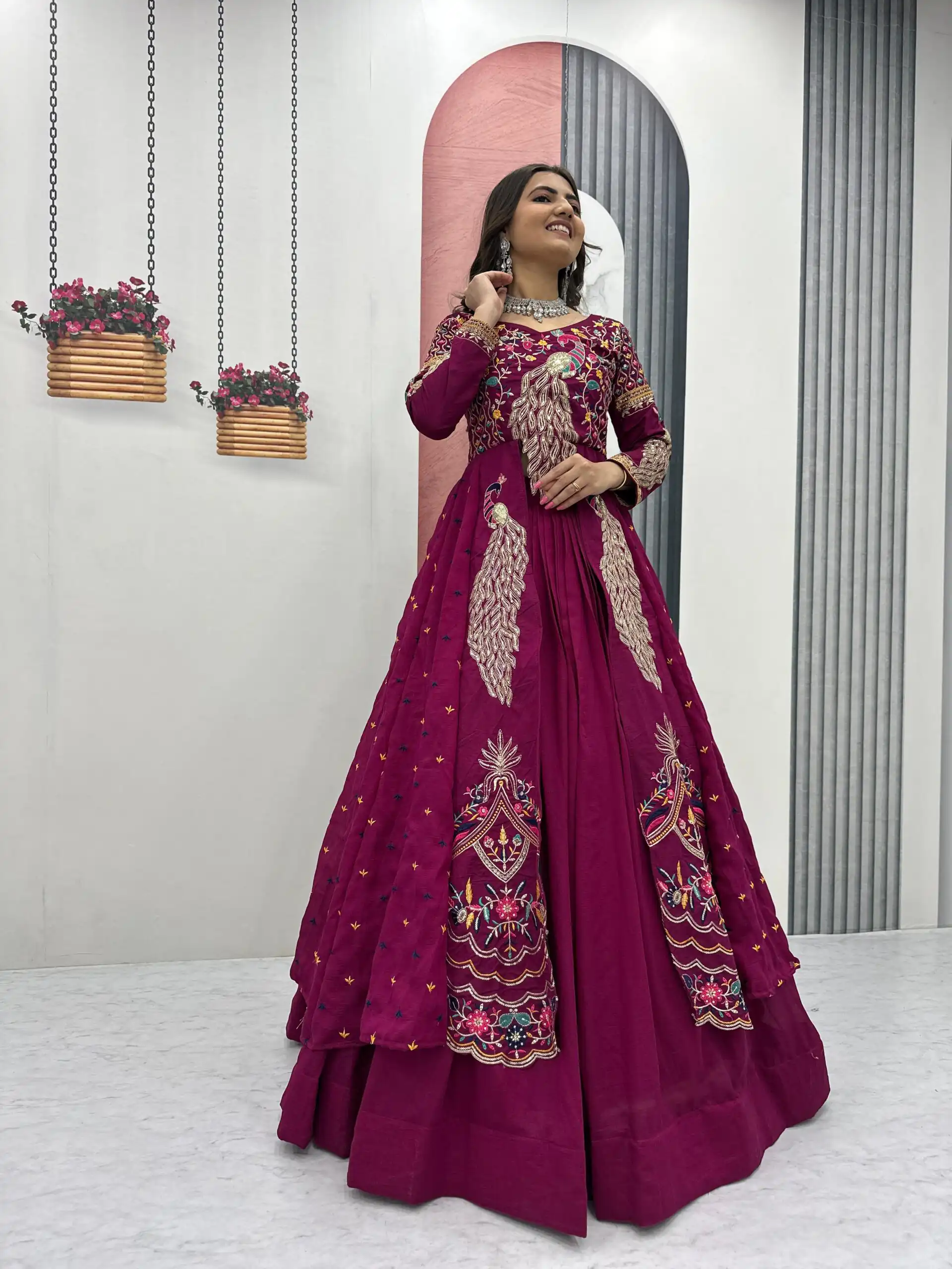 PC 528 Wine Color Vichitra Sequence Work Lehenga Choli Designer Work. Grab it for ₹2649. Delivery 4-6 Working Days. Shop now. | Lehenga, Bollywood Lehenga, Creative Lehenga, Designer Lehenga, Embroidered Lehenga, Party Wear Lehenga
