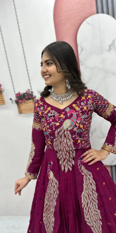 PC 528 Wine Color Vichitra Sequence Work Lehenga Choli Designer Work. Grab it for ₹2649. Delivery 4-6 Working Days. Shop now. | Lehenga, Bollywood Lehenga, Creative Lehenga, Designer Lehenga, Embroidered Lehenga, Party Wear Lehenga