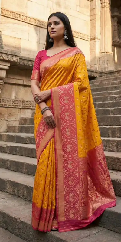 MB 6135 Yellow Color Pochampalli Silk Zari Woven Work Saree t. Grab it for ₹2049. Delivery 4-6 Working Days .Online Shop now. | Sarees, Bollywood Sarees, Creative Sarees, Designer Sarees, Embroidered Sarees, Ethnic Saree, Modern Digital sarees, Party Wear Sarees
