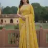 JR 654 Yellow Color Soft Gold Crush Saree with Embroidery Work. Affordable Price ₹2049. Delivery 4-6 Working Days. Shop now. | Sarees, Bollywood Sarees, Creative Sarees, Designer Sarees, Embroidered Sarees, Ethnic Saree, Modern Digital sarees, Party Wear Sarees