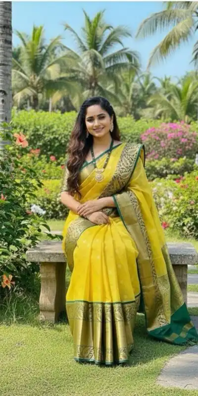KPR 225 Yellow in Soft Lichi Silk Lace Work & Lace Border Saree . Special Price ₹1449. Delivery 4-6 Working Days. Shop now. | Sarees, Bollywood Sarees, Creative Sarees, Designer Sarees, Embroidered Sarees, Ethnic Saree, Modern Digital sarees, Party Wear Sarees