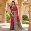 Pink Paithani Silk Woven Border Work Saree