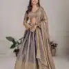 Grey Fendi Embroidery Sequins Work Lehenga Choli