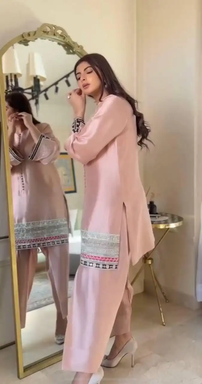 KF 1682 Light Pink Natural Crap Salwar Suit with Embroidery Work. Exclusive Offer ₹1849. Delivery 4-6 Working Days. Shop now. | Jump Suits, Salwar suit, Casual Suits, Creative suits, Designer Suits, Palazzo Suits, Party Wear Suits, Patiala Suits, Straight Suits
