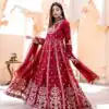 WW 1206 Red Color Fox Blooming Georgette Gown with Lace Work. Affordable Price ₹2399. Delivery 4-6 Working Days. Shop now. | Gowns, Bollywood Gowns, Creative Gowns, Designer Gowns, Embroidered Gowns, Party Wear Gowns