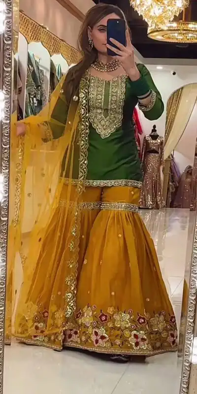 NF 1272 Green Faux Georgette Gown Perfect for Wedding, Party, Makar Sankranti, Karwa Chauth, Ethnic Day – . Now at just ₹2449. Delivery 4-6 Working D | Jump Suits, Salwar suit, Casual Suits, Creative suits, Designer Suits, Palazzo Suits, Party Wear Suits, Patiala Suits, Straight Suits