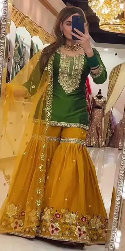 NF 1272 Green Faux Georgette Gown Perfect for Wedding, Party, Makar Sankranti, Karwa Chauth, Ethnic Day – . Now at just ₹2449. Delivery 4-6 Working D | Jump Suits, Salwar suit, Casual Suits, Creative suits, Designer Suits, Palazzo Suits, Party Wear Suits, Patiala Suits, Straight Suits