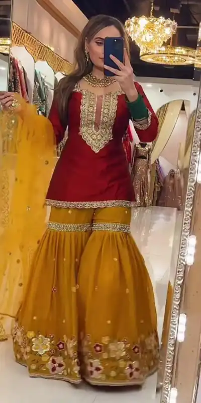 NF 1272 Red Faux Georgette Gown Perfect for Wedding, Party, Makar Sankranti, Karwa Chauth, Ethnic Day – . Now at just ₹2449. Delivery 4-6 Working D | Jump Suits, Salwar suit, Casual Suits, Creative suits, Designer Suits, Palazzo Suits, Party Wear Suits, Patiala Suits, Straight Suits