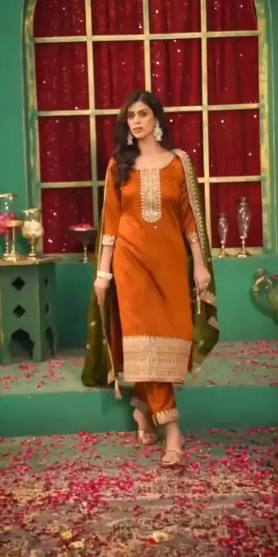 DC 96 Orange Color Chinon Silk Salwar Suit with Embroidery Work. Online Get it for ₹2149. Delivery 4-6 Working Days. Shop now. | Jump Suits, Salwar suit, Casual Suits, Creative suits, Designer Suits, Palazzo Suits, Party Wear Suits, Patiala Suits, Straight Suits