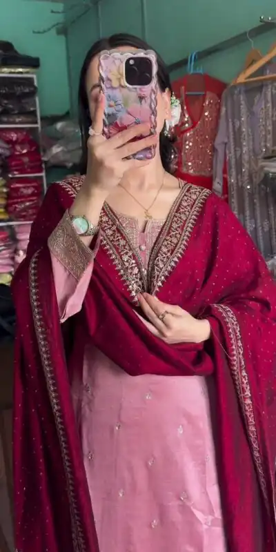 DC G76 Baby Pink Color Chinon Salwar Suit with Lace Work & Embroidery Work. Get it for ₹1949. Delivery 4-6 Working Days. Shop now. | Jump Suits, Tops & Bottoms, Track Suits, Salwar suit, Casual Suits, Creative suits, Designer Suits, Palazzo Suits, Party Wear Suits, Patiala Suits, Straight Suits, Trendy Wear