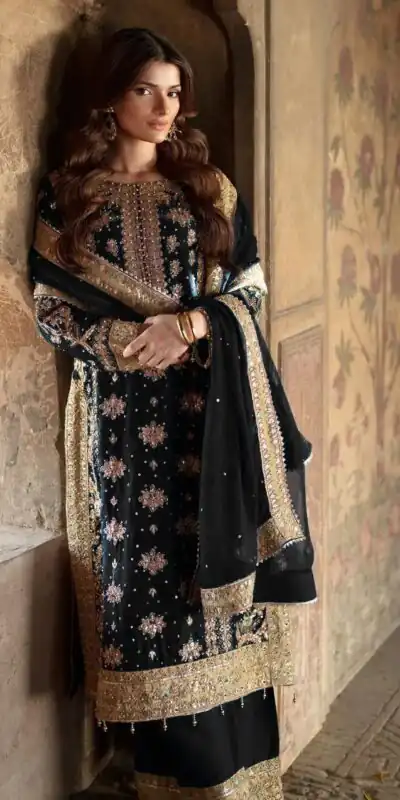 ZF 415 Black Color Georgette Sequence Work Salwar Suit Casual, Wedding, Festive, Events . Expected Delivery  4-6 Working Days @2149/- only      | Jump Suits, Salwar suit, Casual Suits, Creative suits, Designer Suits, Palazzo Suits, Party Wear Suits, Patiala Suits, Straight Suits