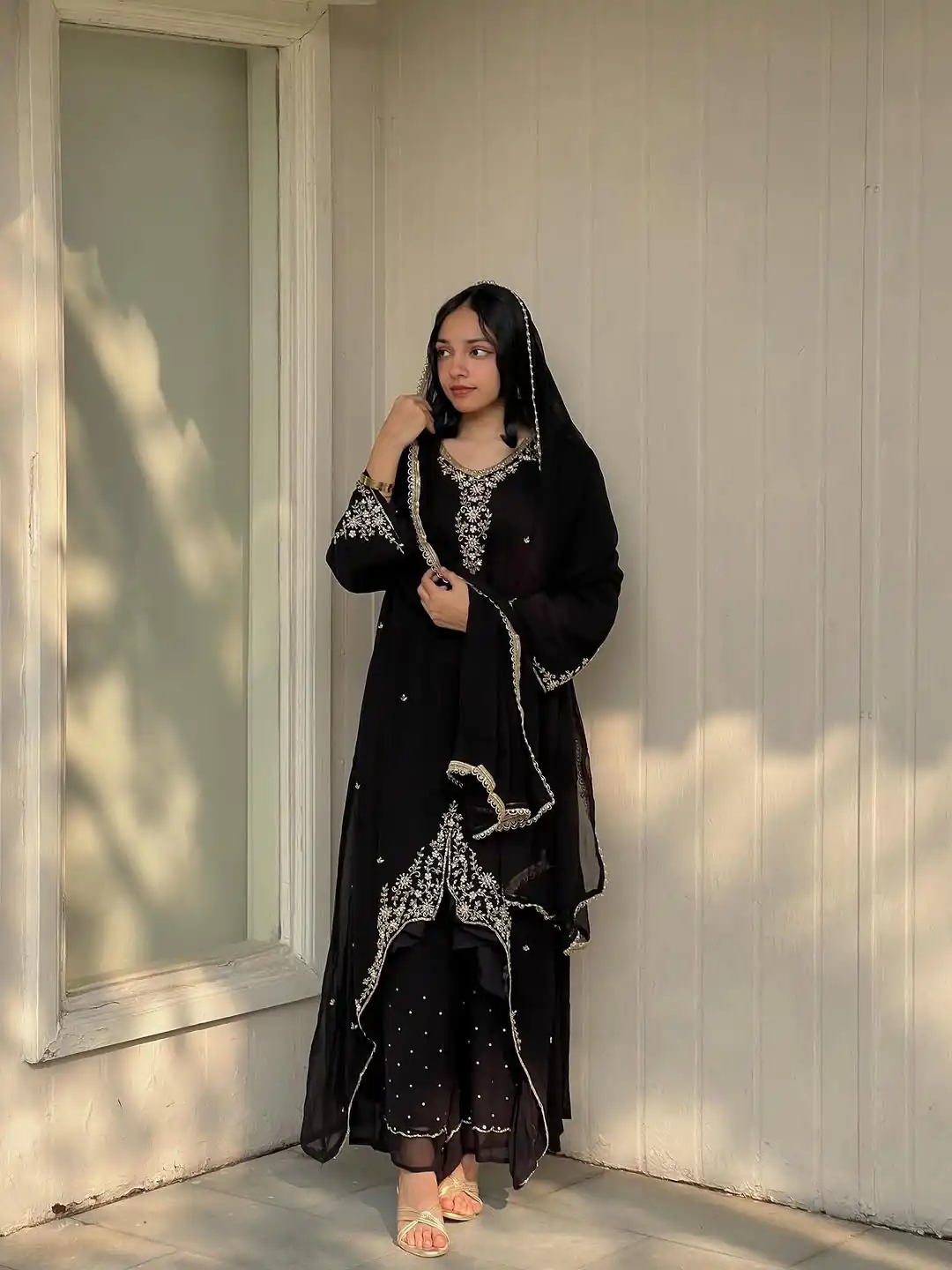 VLM 322 Black Georgette Salwar Suit Perfect for Wedding, Party, Housewarming, Durga Puja, Festival Celebrations – . Grab it for ₹1949. Delivery 4-6 Workin | Jump Suits, Salwar suit, Casual Suits, Creative suits, Designer Suits, Palazzo Suits, Party Wear Suits, Patiala Suits, Straight Suits