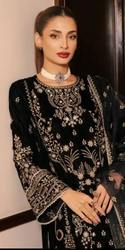 NF 1271 Black Korean Satin Silk Salwar Suit with Lace Work & Embroidery Work. Exclusive Offer ₹2449. Delivery 4-6 Working Days. Shop now. | Jump Suits, Salwar suit, Casual Suits, Creative suits, Designer Suits, Palazzo Suits, Party Wear Suits, Patiala Suits, Straight Suits