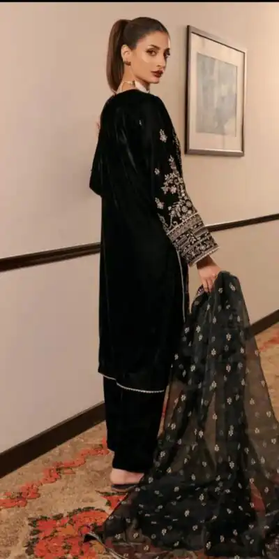 NF 1271 Black Korean Satin Silk Salwar Suit with Lace Work & Embroidery Work. Exclusive Offer ₹2449. Delivery 4-6 Working Days. Shop now. | Jump Suits, Salwar suit, Casual Suits, Creative suits, Designer Suits, Palazzo Suits, Party Wear Suits, Patiala Suits, Straight Suits