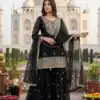 ZSR 3160 Black Zimmy Silk Salwar Suit with Embroidery Work & Mirror Work. Grab it for ₹2399. Delivery 4-6 Working Days. Shop now. | Jump Suits, Salwar suit, Casual Suits, Creative suits, Designer Suits, Palazzo Suits, Party Wear Suits, Patiala Suits, Straight Suits