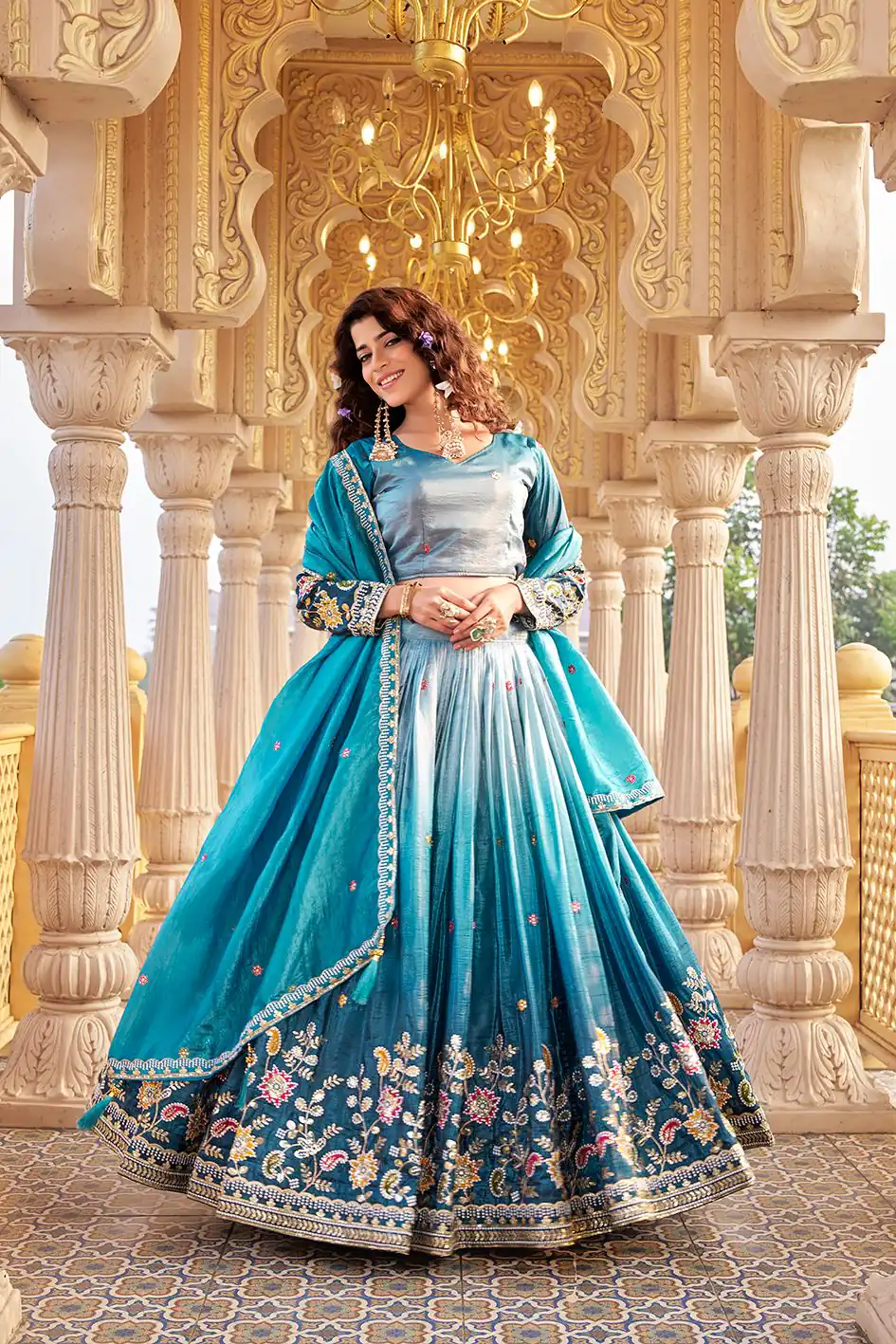 Ram 159 Blue Gold Crush Lehenga Choli Perfect for Wedding, Party, Ethnic Day, Karwa Chauth, Sangeet – . Special Price ₹2649. Delivery 4-6 Working Days. | Lehenga, Bollywood Lehenga, Creative Lehenga, Designer Lehenga, Embroidered Lehenga, Party Wear Lehenga