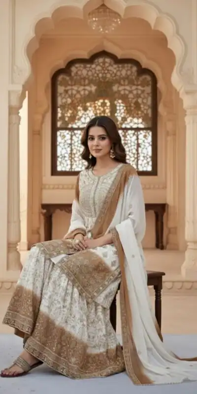 AD 224 Brown Color Dual Tone Star Georgette Salwar Suit with Embroidery Work. Affordable Price ₹2399. Delivery 4-6 Working Days. Shop now. | Jump Suits, Salwar suit, Casual Suits, Creative suits, Designer Suits, Palazzo Suits, Party Wear Suits, Patiala Suits, Straight Suits