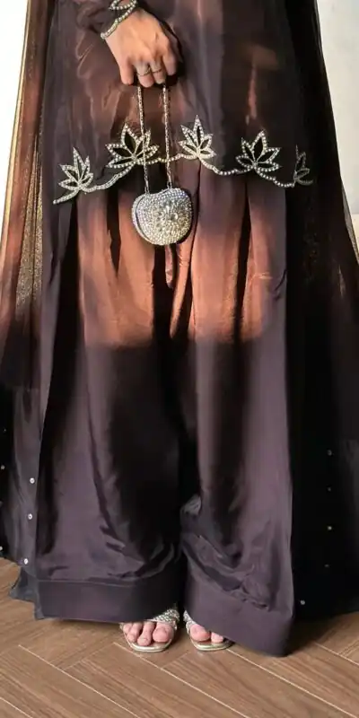 NF 1270 Brown Natural Crep Salwar Suit Brown with Embroidery Work. Exclusive Offer ₹1899. Delivery 4-6 Working Days. Shop now. | Jump Suits, Salwar suit, Casual Suits, Creative suits, Designer Suits, Palazzo Suits, Party Wear Suits, Patiala Suits, Straight Suits