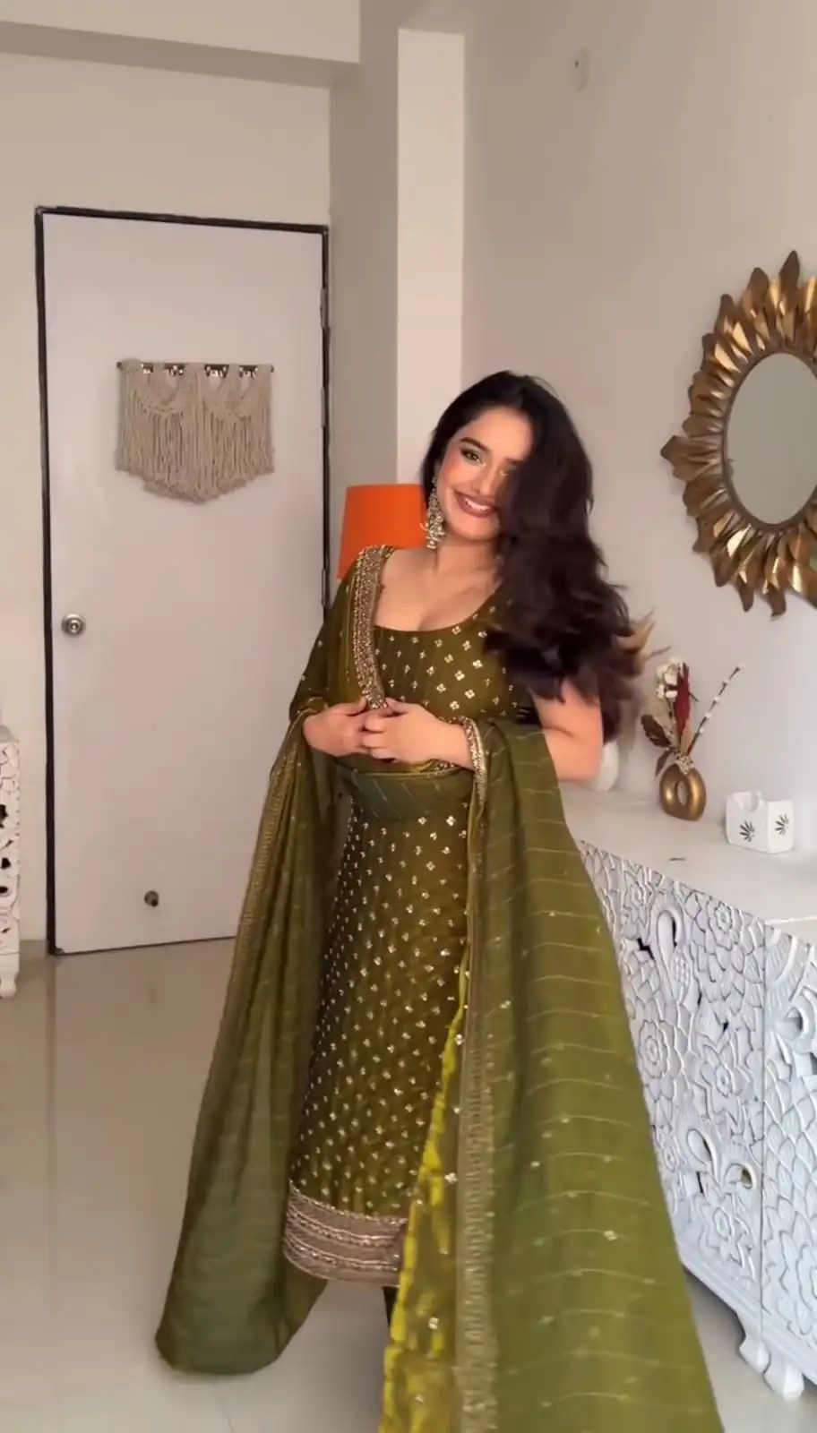 ZSR 3163 Mehendi Mehendi Fendy Silk Salwar Suit with Mirror Work & Embroidery Work. Best Price ₹2099. Delivery 4-6 Working Days. Shop now. | Jump Suits, Salwar suit, Casual Suits, Creative suits, Designer Suits, Palazzo Suits, Party Wear Suits, Patiala Suits, Straight Suits