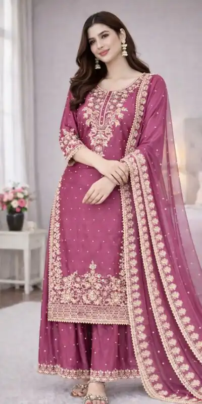 SSR 535 Rani Pink Color in Organza Silk Embroidery Work Salwar Suit . Available at ₹2399 only. Delivery 4-6 Working Days. Shop now. | Jump Suits, Salwar suit, Casual Suits, Creative suits, Designer Suits, Palazzo Suits, Party Wear Suits, Patiala Suits, Straight Suits