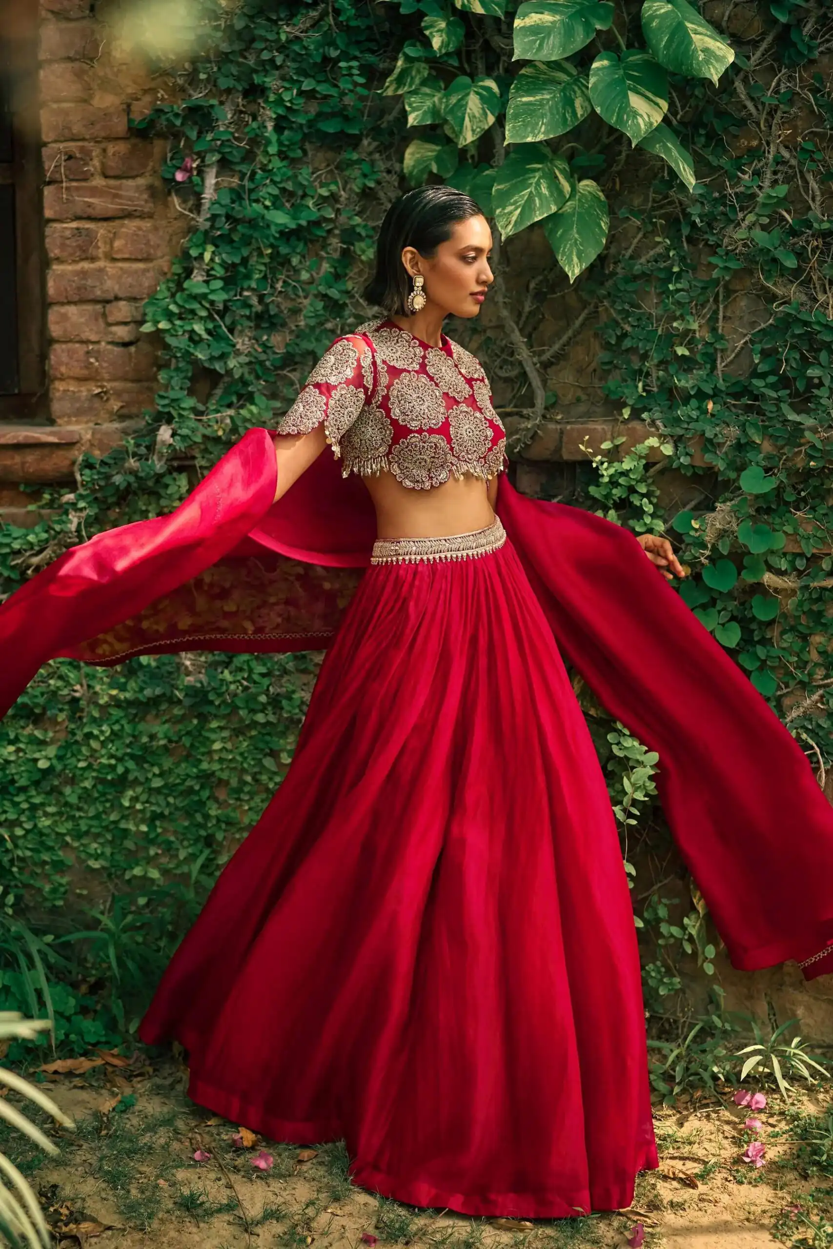 FB L373 Red Color Classic Roman Silk Lehenga Choli with Embroidery Work. Available at ₹3049 only. Delivery 4-6 Working Days. Shop now. | Lehenga, Bollywood Lehenga, Creative Lehenga, Designer Lehenga, Embroidered Lehenga, Party Wear Lehenga