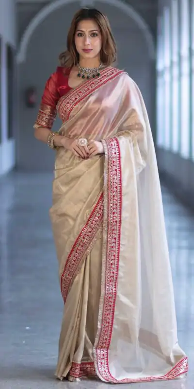 NC 5559 Cream Soft Twil Net Saree. Perfect for Wedding, Party, Onam, Family Gatherings, Mehendi – Festive Deal ₹1849. Delivery 4-6 Working Days | Sarees, Bollywood Sarees, Creative Sarees, Designer Sarees, Embroidered Sarees, Ethnic Saree, Modern Digital sarees, Party Wear Sarees