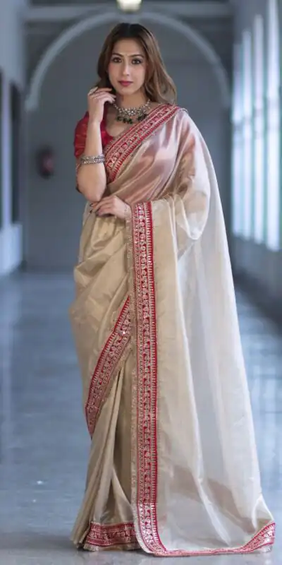 NC 5559 Cream Soft Twil Net Saree. Perfect for Wedding, Party, Onam, Family Gatherings, Mehendi – Festive Deal ₹1849. Delivery 4-6 Working Days | Sarees, Bollywood Sarees, Creative Sarees, Designer Sarees, Embroidered Sarees, Ethnic Saree, Modern Digital sarees, Party Wear Sarees