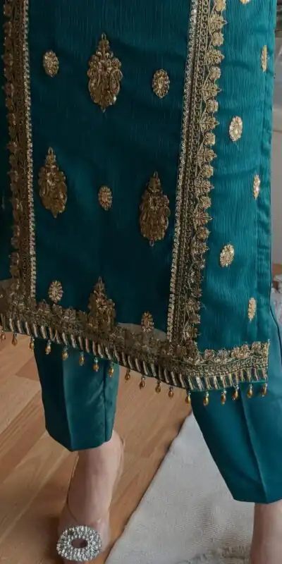 MD 3042 Teal Chinon Silk Salwar Suit with Embroidery Work & Lace Work. Affordable Price ₹2049. Delivery 4-6 Working Days. Shop now. | Jump Suits, Salwar suit, Casual Suits, Creative suits, Designer Suits, Palazzo Suits, Party Wear Suits, Patiala Suits, Straight Suits