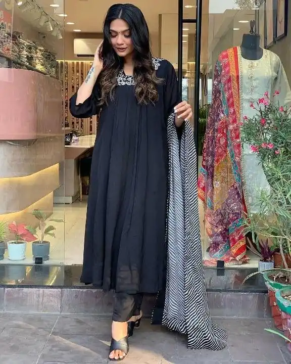 DC G46 Black in Maslin Digital Print Salwar Suit . Wedding, Party, Festive, Events, Introductory Price ₹1699. Delivery 4-6 Working Days. Shop now. | Jump Suits, Salwar suit, Casual Suits, Creative suits, Designer Suits, Palazzo Suits, Party Wear Suits, Patiala Suits, Straight Suits