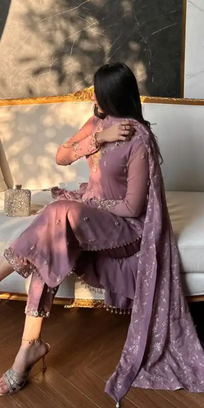 SRK 5328 Onion Color Dual Tone Star Georgette Salwar Suit with Embroidery Work. Affordable Price ₹1949. Delivery 4-6 Working Days. Shop now. | Jump Suits, Salwar suit, Casual Suits, Creative suits, Designer Suits, Palazzo Suits, Party Wear Suits, Patiala Suits, Straight Suits